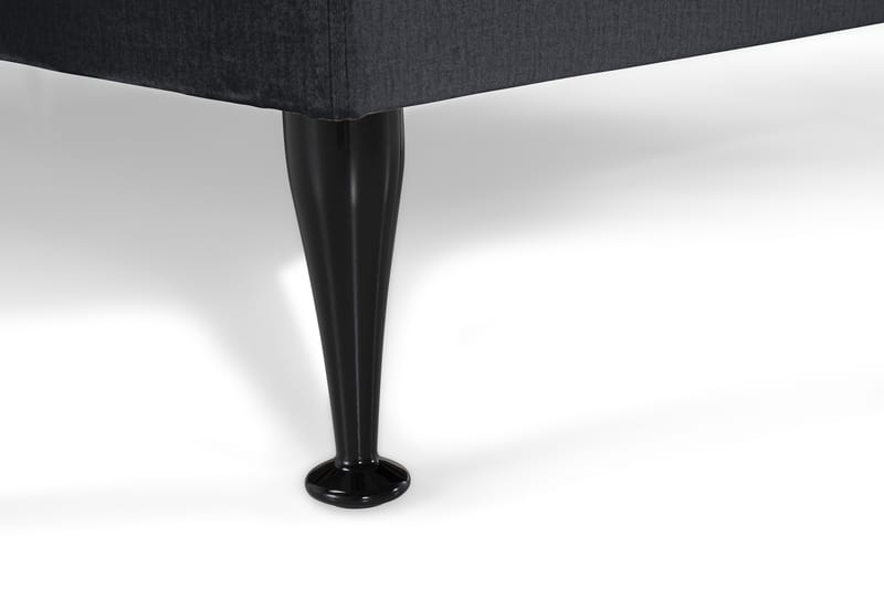 Royal Velvet Komplett Sengepakke 210x210 cm - Svart Fløyel/Høye Svarte Ben - Møbler - Senger - Kontinentalsenger
