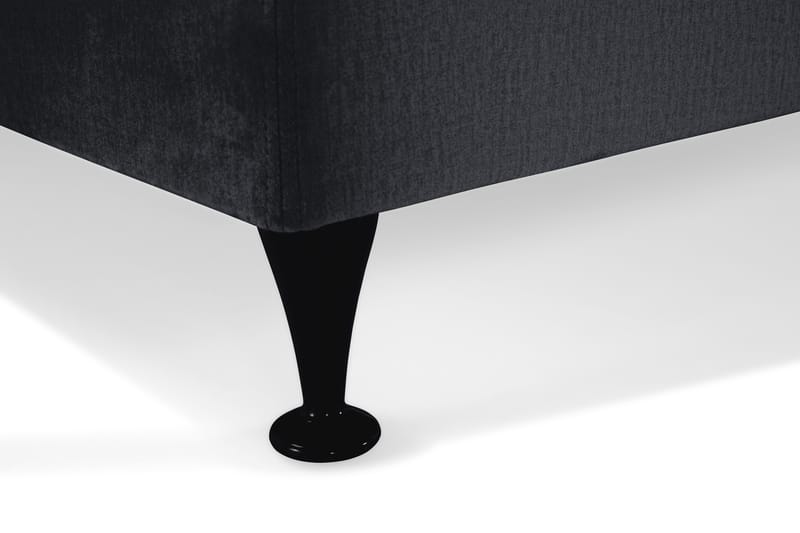 Royal Velvet Komplett Sengepakke 210x210 cm - Svart Fløyel/Lave Svarte Ben - Møbler - Senger - Kontinentalsenger