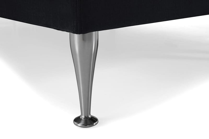 Royal Velvet Komplett Sengpakke Fløyelsseng 180x200 cm - Svart med høye sølvben - Møbler - Senger - Kontinentalsenger