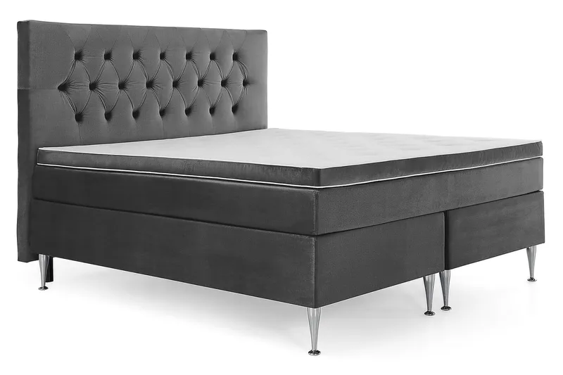 Royal Velvet Komplett Sengpakke Kontinentalseng 180x200 cm - Mørkgrå / Fløyel - Møbler - Senger - Kontinentalsenger