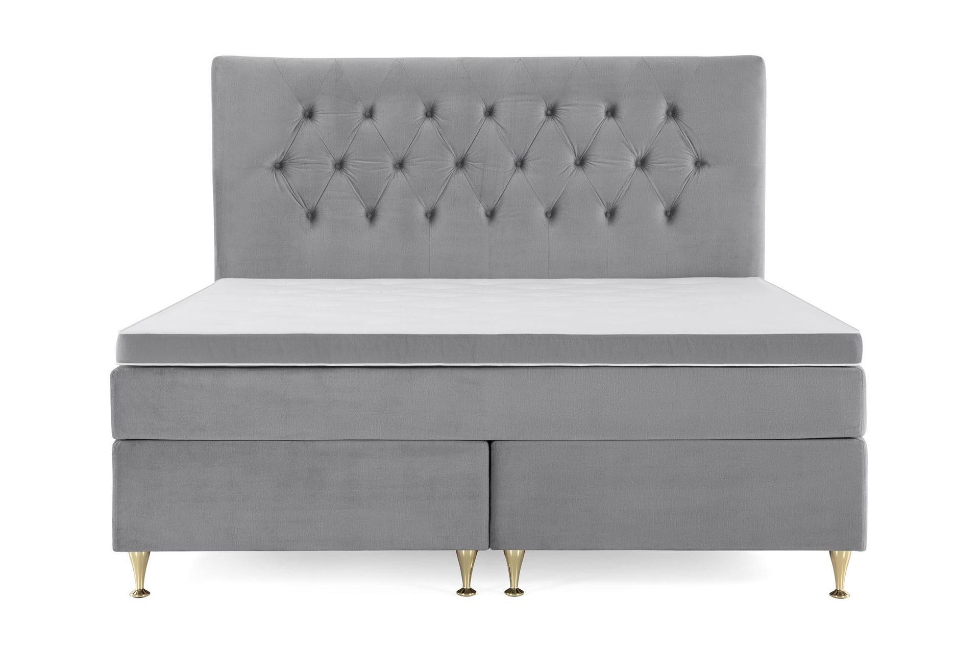 Royal Velvet Kontinentalseng 160x200 cm - Lysegrå Fløyel/Lave Gullben