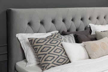Royal Velvet Kontinentalseng 160x200 cm - Lysegrå Fløyel/Lave Gullben - Møbler - Senger - Komplett sengepakke
