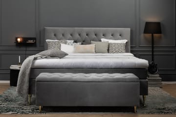 Royal Velvet Kontinentalseng 160x200 cm - Lysegrå Fløyel/Lave Gullben - Møbler - Senger - Komplett sengepakke