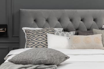 Royal Velvet Kontinentalseng 160x200 cm - Lysegrå Fløyel/Lave Gullben - Møbler - Senger - Komplett sengepakke