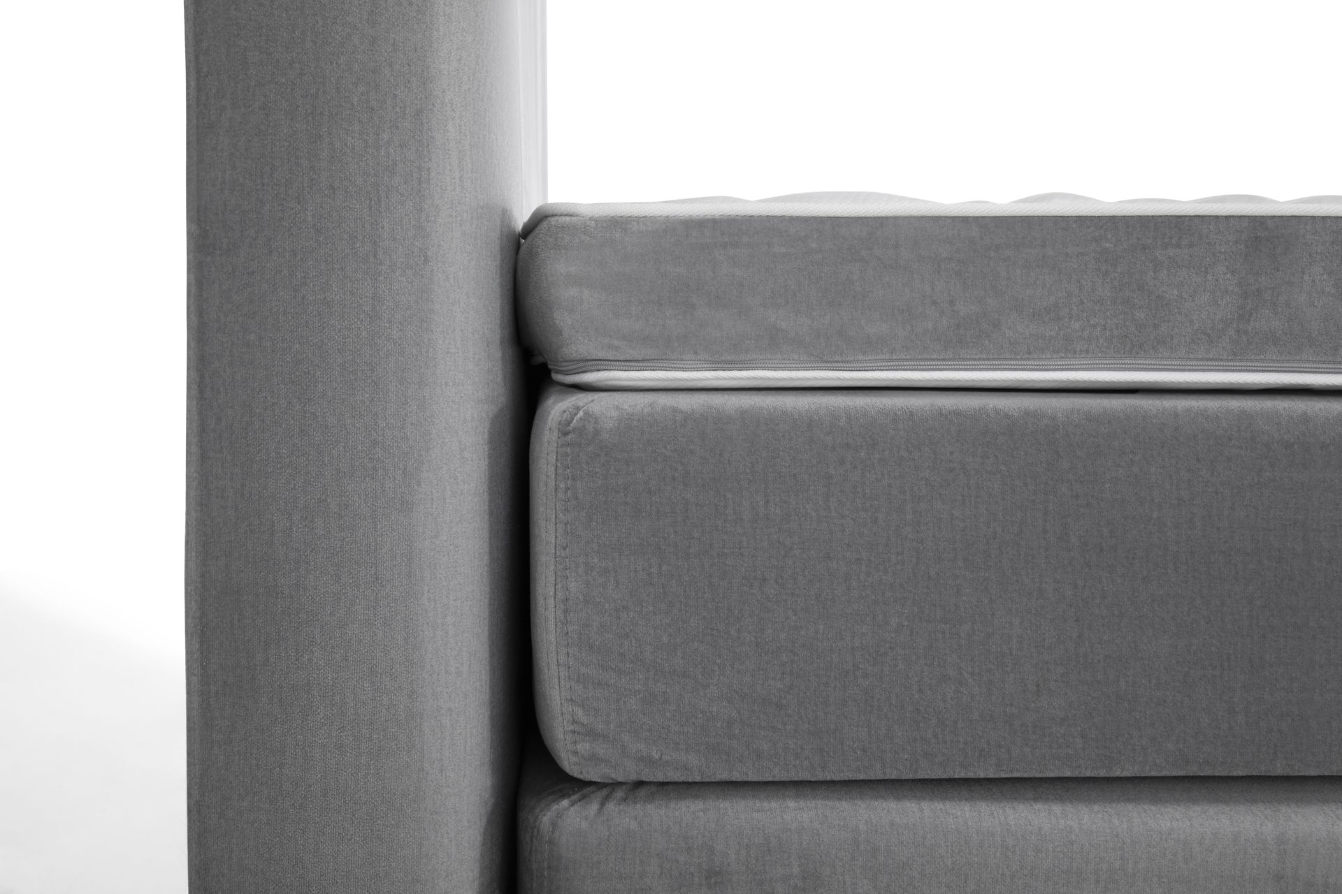 Royal Velvet Kontinentalseng 160x200 cm - Lysegrå Fløyel/Lave Gullben - Møbler - Senger - Komplett sengepakke