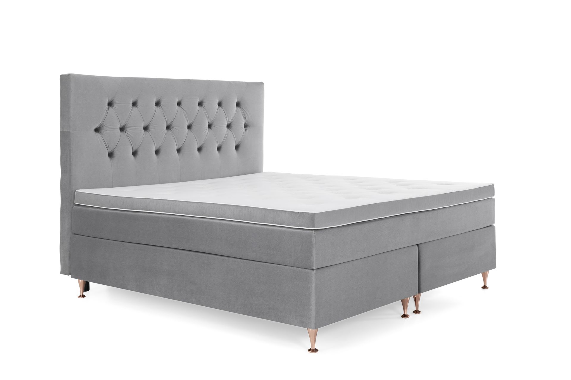 Royal Velvet Kontinentalseng 160x200 cm - Lysegrå Fløyel/Lave Rosében - Møbler - Senger - Komplett sengepakke