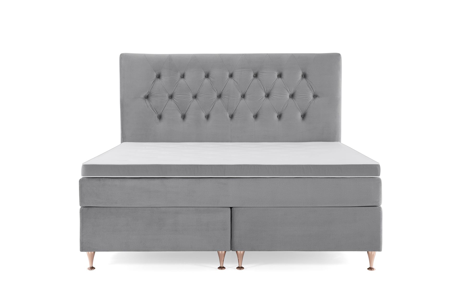 Royal Velvet Kontinentalseng 160x200 cm - Lysegrå Fløyel/Lave Rosében - Møbler - Senger - Komplett sengepakke