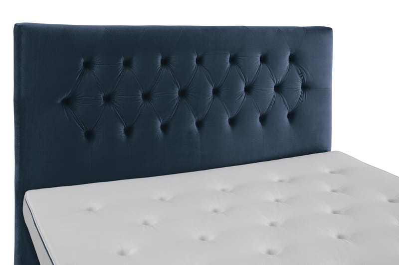 Royal Velvet Kontinentalseng 160x200 cm - Mørkeblå Fløyel/Dreide Ben - Møbler - Senger - Komplett sengepakke