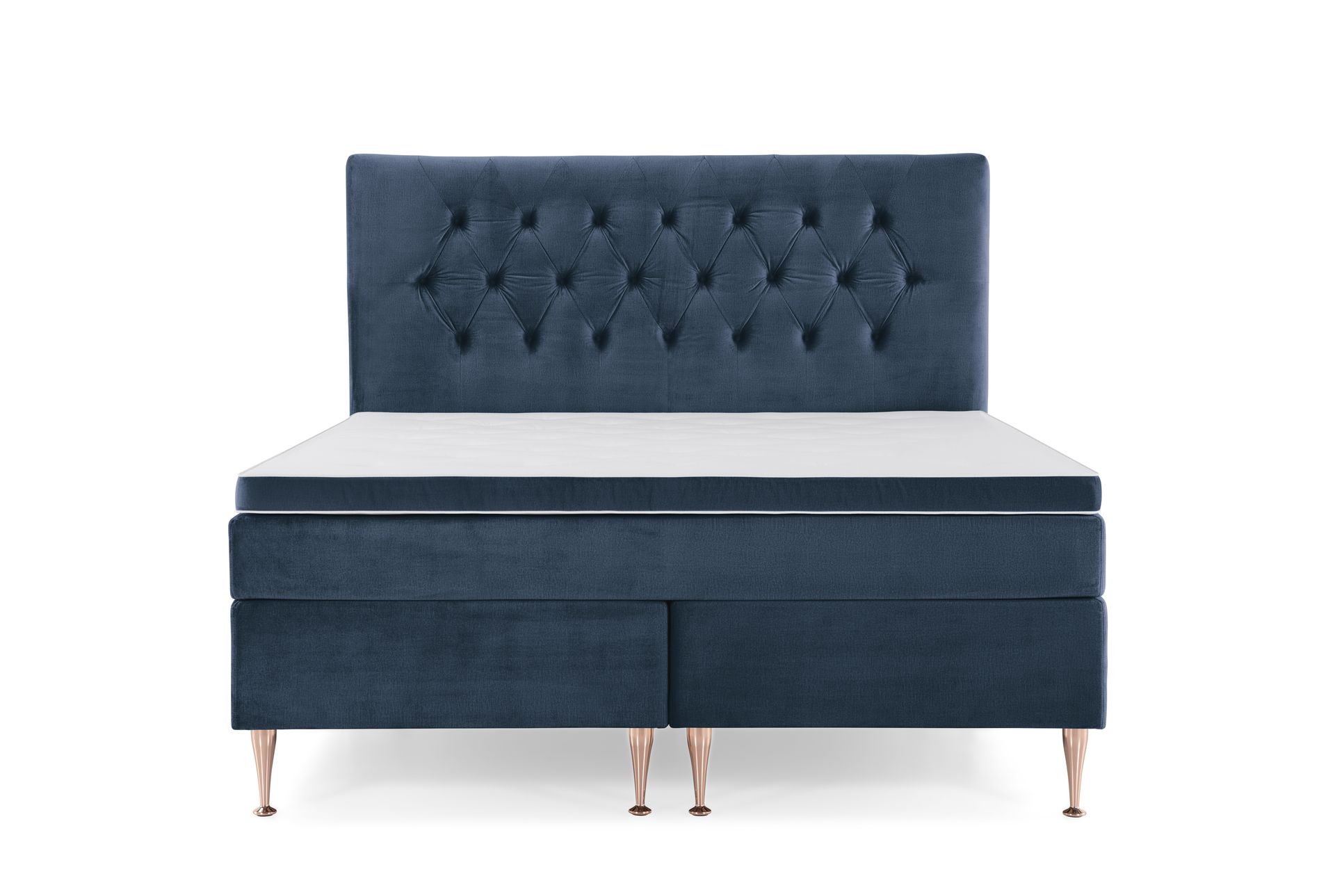 Royal Velvet Kontinentalseng 160x200 cm - Mørkeblå Fløyel/Høye Rosében - Møbler - Senger - Kontinentalsenger