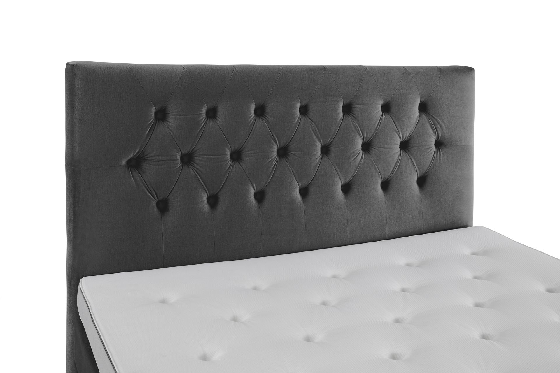Royal Velvet Kontinentalseng 160x200 cm - Mørkegrå Fløyel/Dreide Ben - Møbler - Senger - Komplett sengepakke