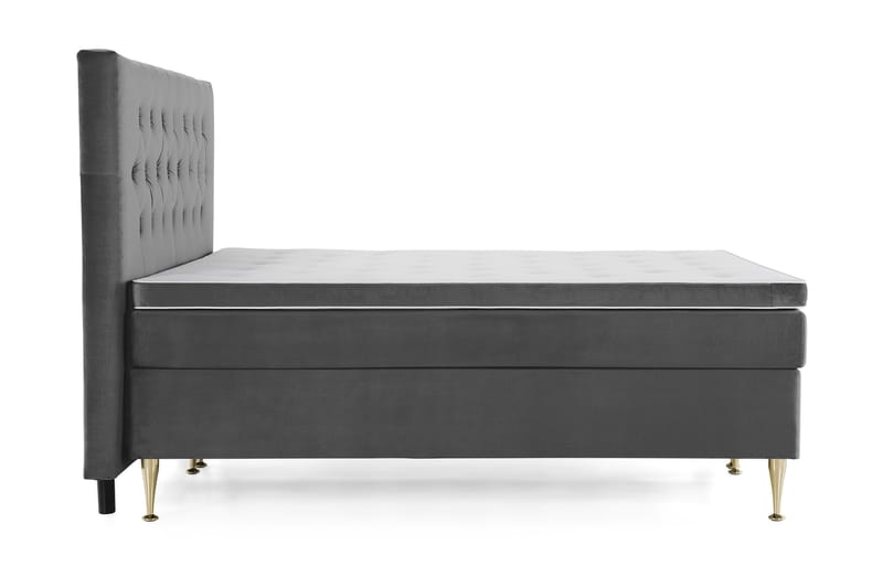 Royal Velvet Kontinentalseng 160x200 cm - Mørkegrå Fløyel/Høye Gullben - Møbler - Senger - Kontinentalsenger