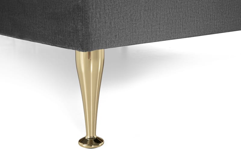 Royal Velvet Kontinentalseng 160x200 cm - Mørkegrå Fløyel/Høye Gullben - Møbler - Senger - Kontinentalsenger