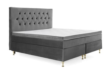 Royal Velvet Kontinentalseng 160x200 cm - Mørkegrå Fløyel/Lave Gullben - Møbler - Senger - Komplett sengepakke