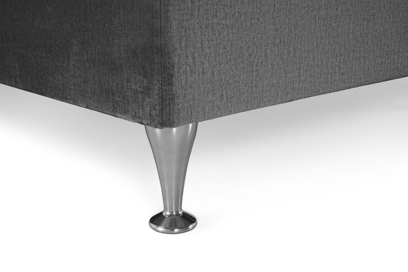 Royal Velvet Kontinentalseng 160x200 cm - Mørkegrå Fløyel/Lave Sølvben - Møbler - Senger - Komplett sengepakke