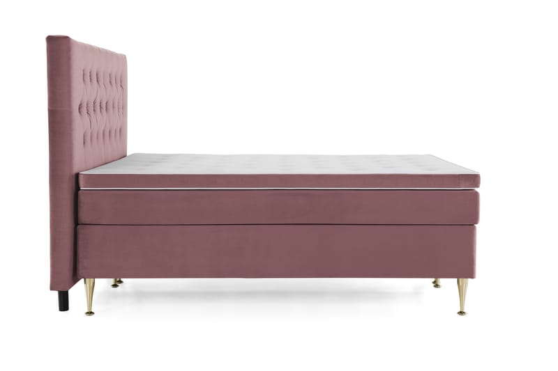Royal Velvet Kontinentalseng 160x200 cm - Rosa Fløyel/Høye Gullben - Møbler - Senger - Kontinentalsenger