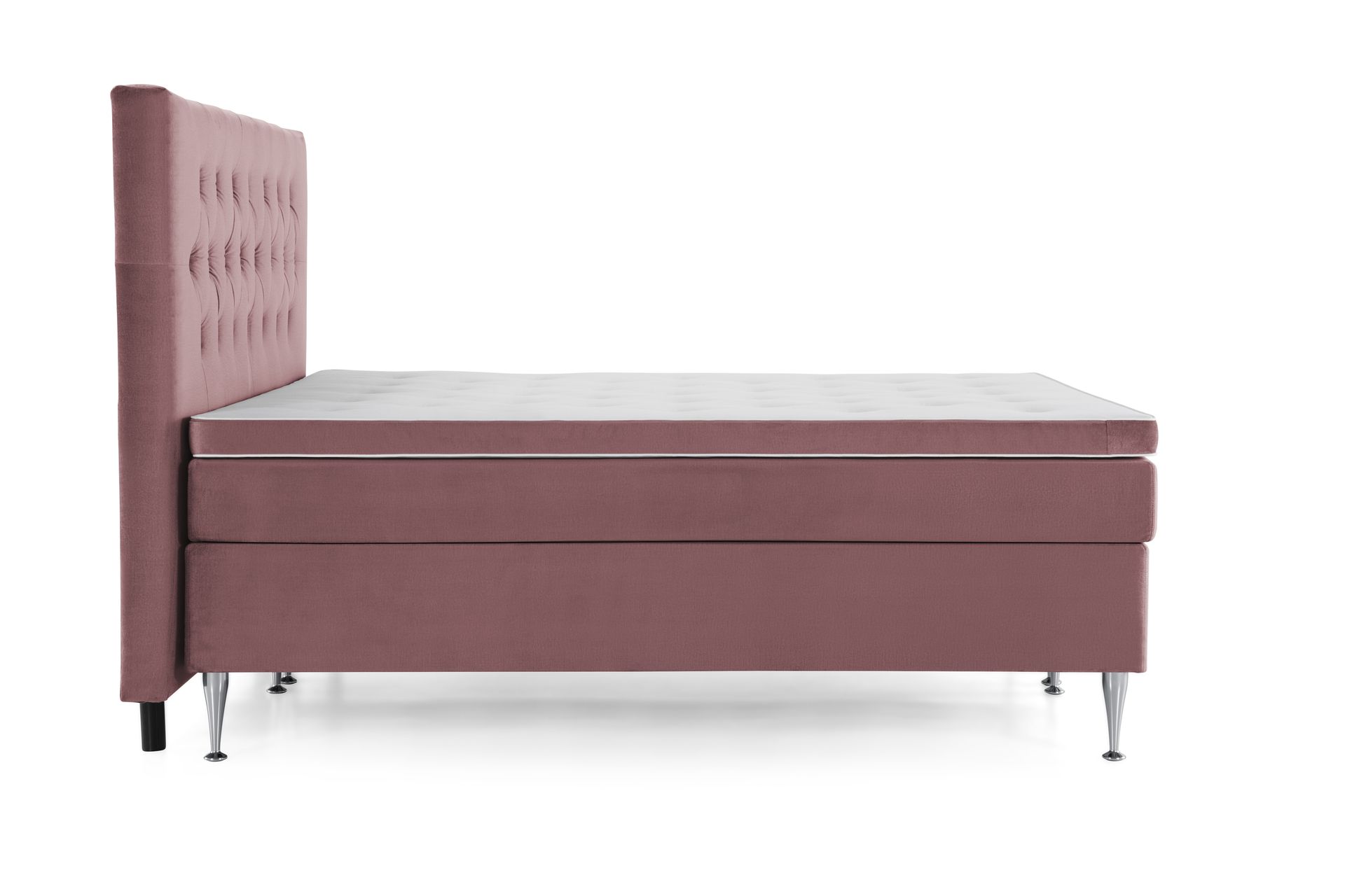 Royal Velvet Kontinentalseng 160x200 cm - Rosa Fløyel/Høye Sølvben - Møbler - Senger - Kontinentalsenger