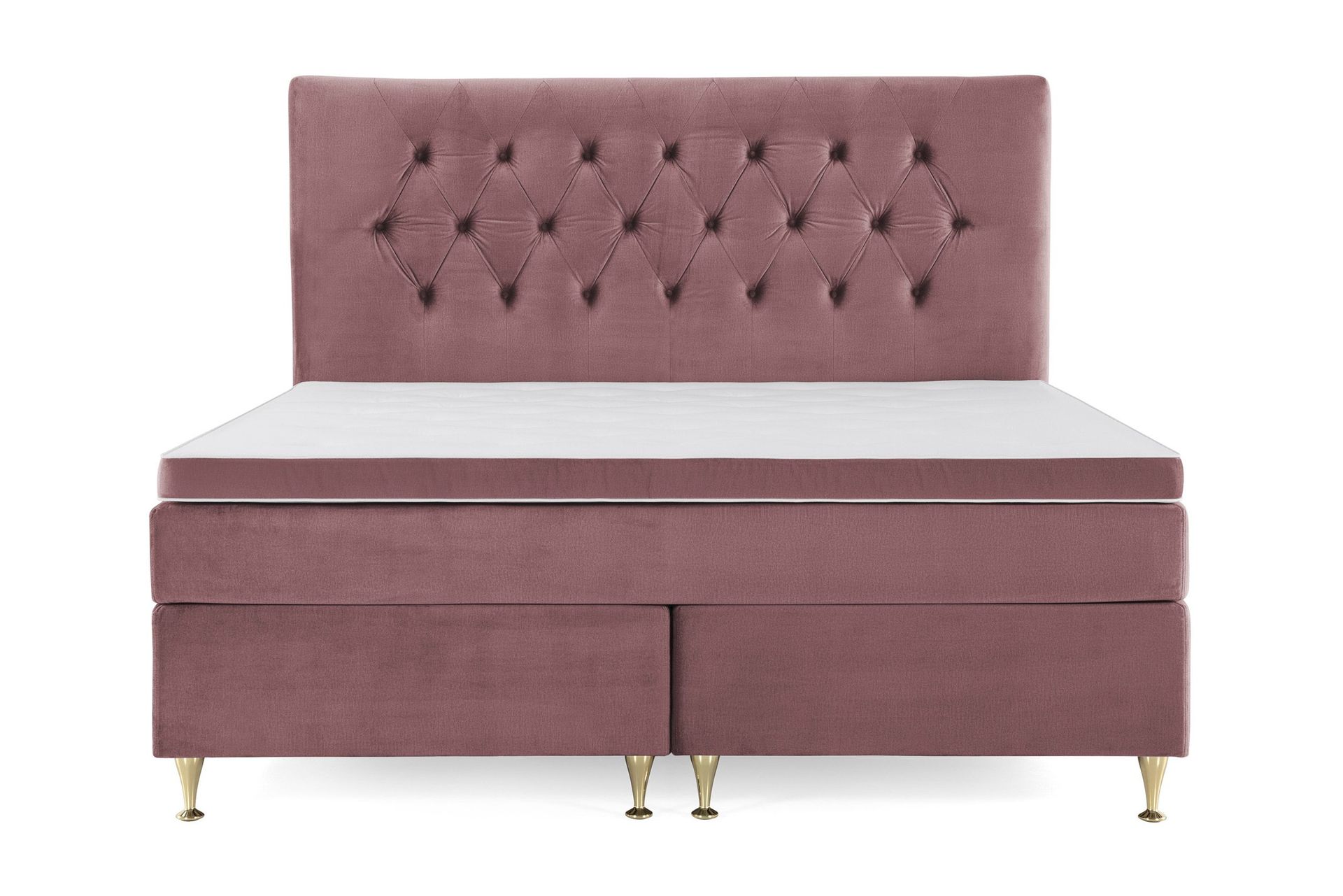 Royal Velvet Kontinentalseng 160x200 cm - Rosa Fløyel/Lave Gullben