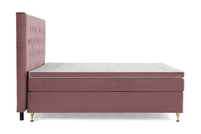 Royal Velvet Kontinentalseng 160x200 cm - Rosa Fløyel/Lave Gullben - Møbler - Senger - Kontinentalsenger