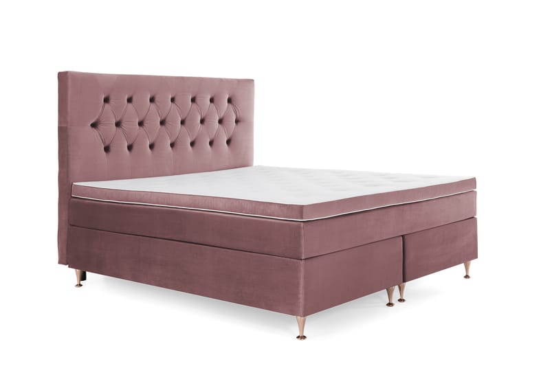 Royal Velvet Kontinentalseng 160x200 cm - Rosa Fløyel/Lave Rosében - Møbler - Senger - Kontinentalsenger