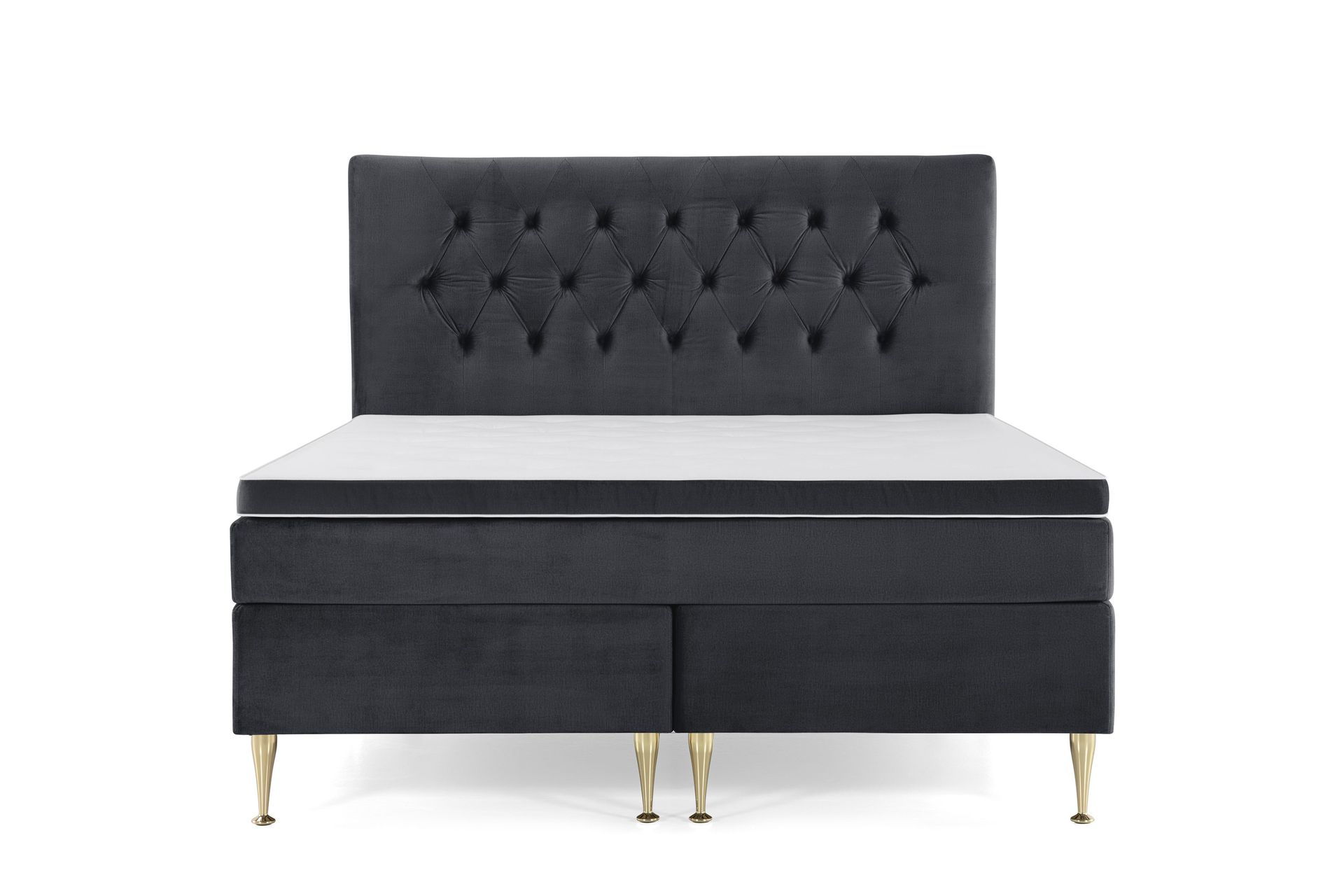 Royal Velvet Kontinentalseng 160x200 cm - Svart Fløyel/Høye Gullben