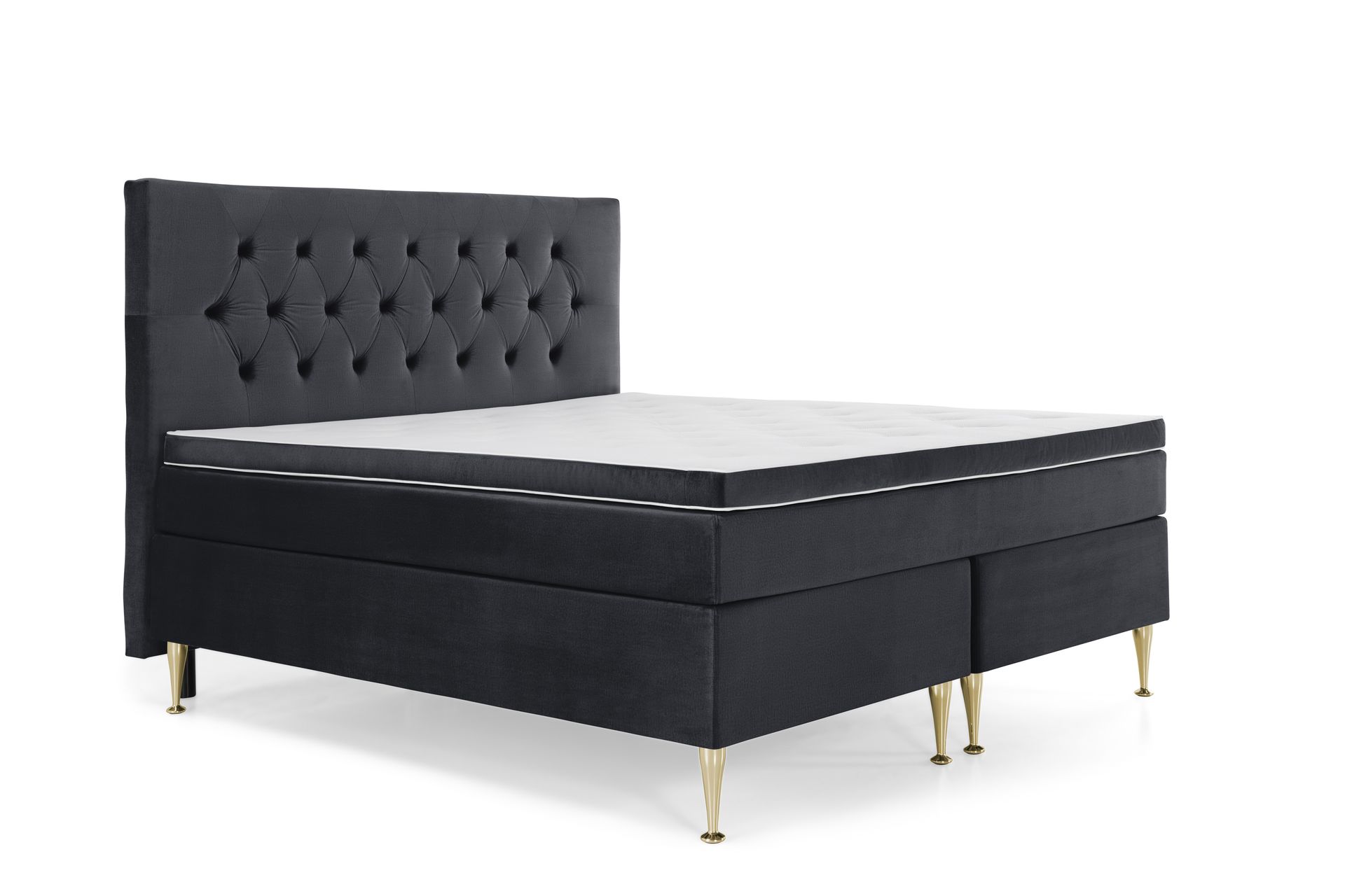 Royal Velvet Kontinentalseng 160x200 cm - Svart Fløyel/Høye Gullben - Møbler - Senger - Kontinentalsenger