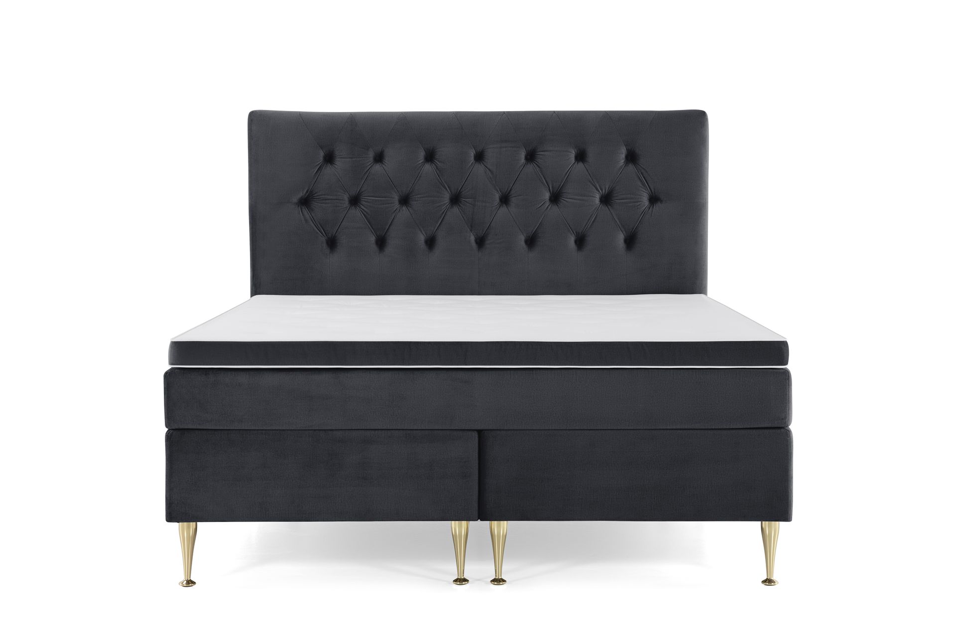 Royal Velvet Kontinentalseng 160x200 cm - Svart Fløyel/Høye Gullben - Møbler - Senger - Kontinentalsenger
