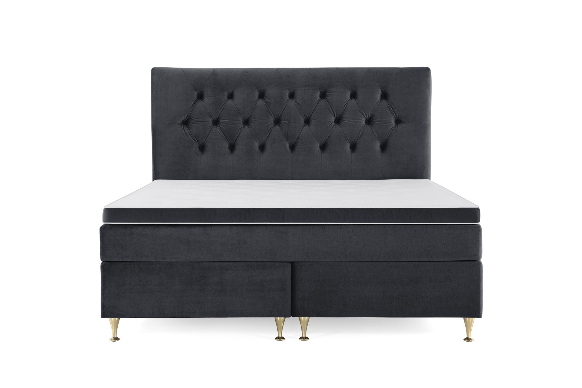 Royal Velvet Kontinentalseng 160x200 cm - Svart Fløyel/Lave Gullben