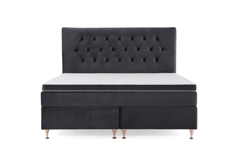 Royal Velvet Kontinentalseng 160x200 cm - Svart Fløyel/Lave Rosében - Møbler - Senger - Komplett sengepakke