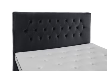 Royal Velvet Kontinentalseng 160x200 cm - Svart Fløyel/Lave Svarte Ben - Møbler - Senger - Kontinentalsenger