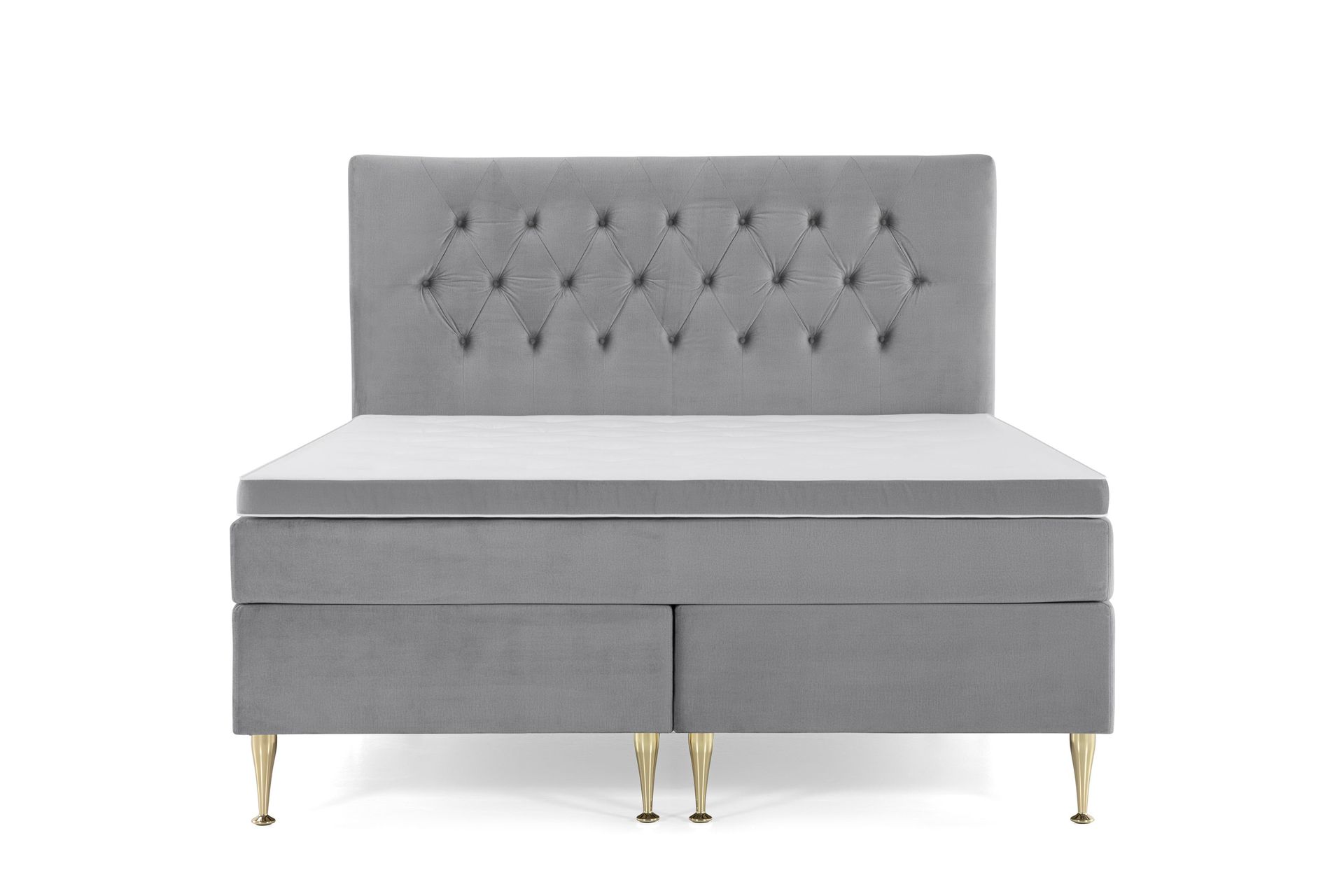 Royal Velvet Kontinentalseng 180x200 cm - Lysegrå Fløyel/Høye Gullben