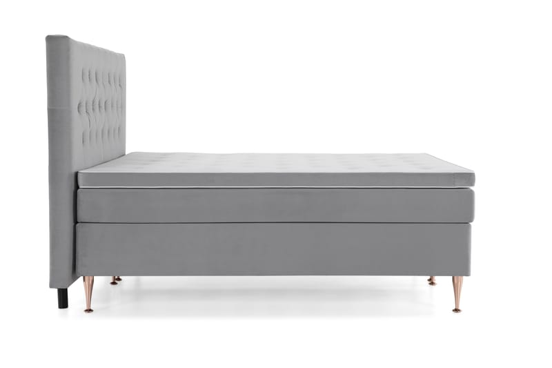Royal Velvet Kontinentalseng 180x200 cm - Lysegrå Fløyel/Høye Rosében - Møbler - Senger - Kontinentalsenger