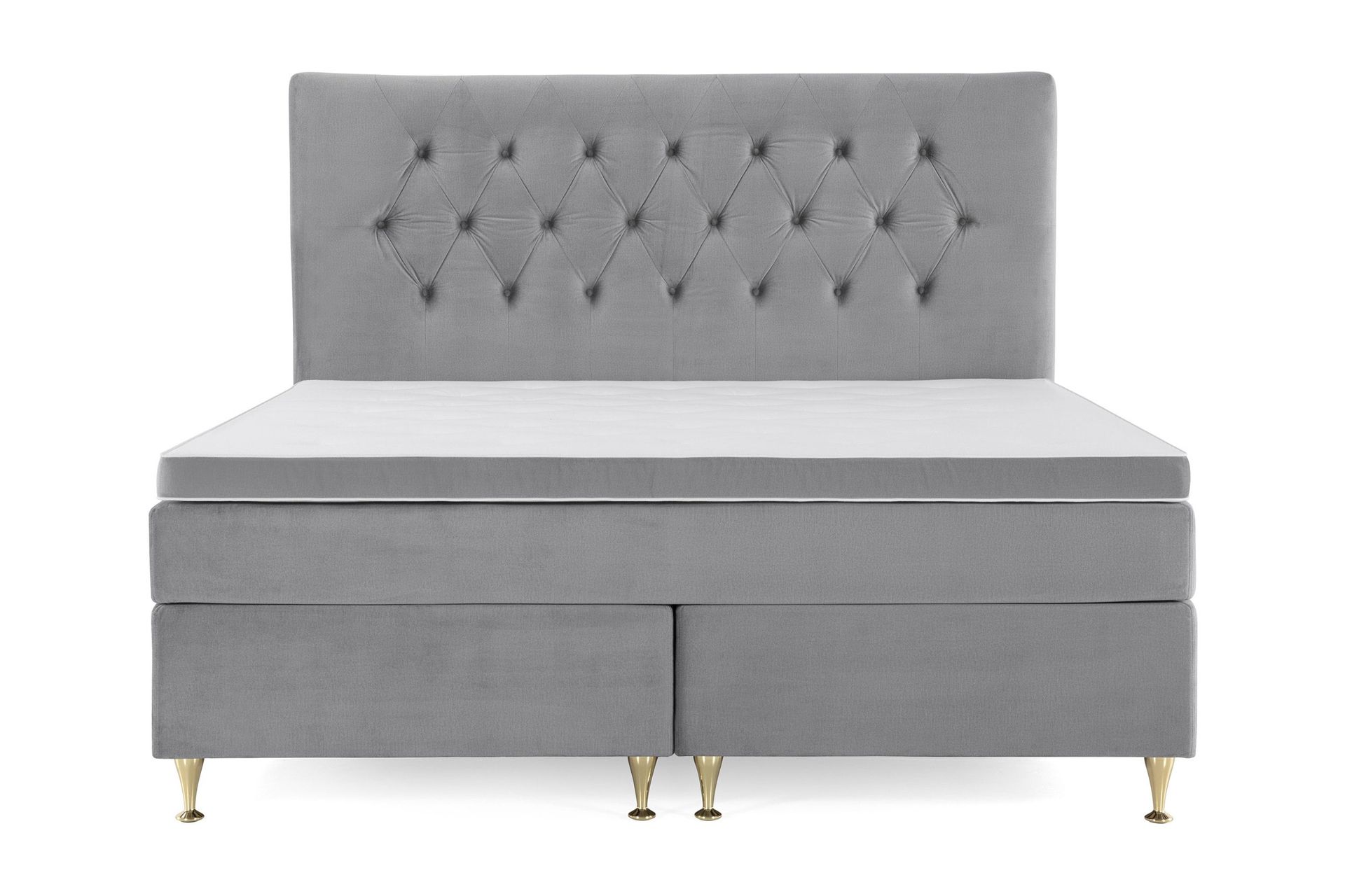 Royal Velvet Kontinentalseng 180x200 cm - Lysegrå Fløyel/Lave Gullben
