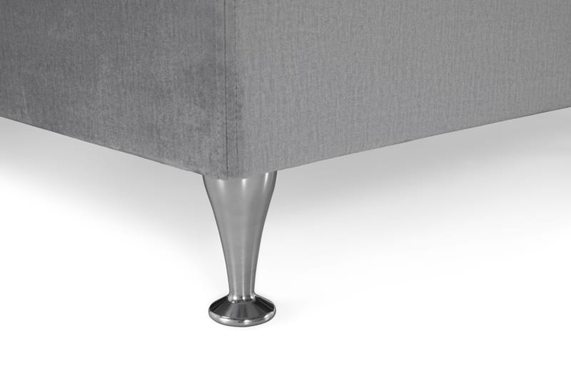 Royal Velvet Kontinentalseng 180x200 cm - Lysegrå Fløyel/Lave Sølvben - Møbler - Senger - Kontinentalsenger