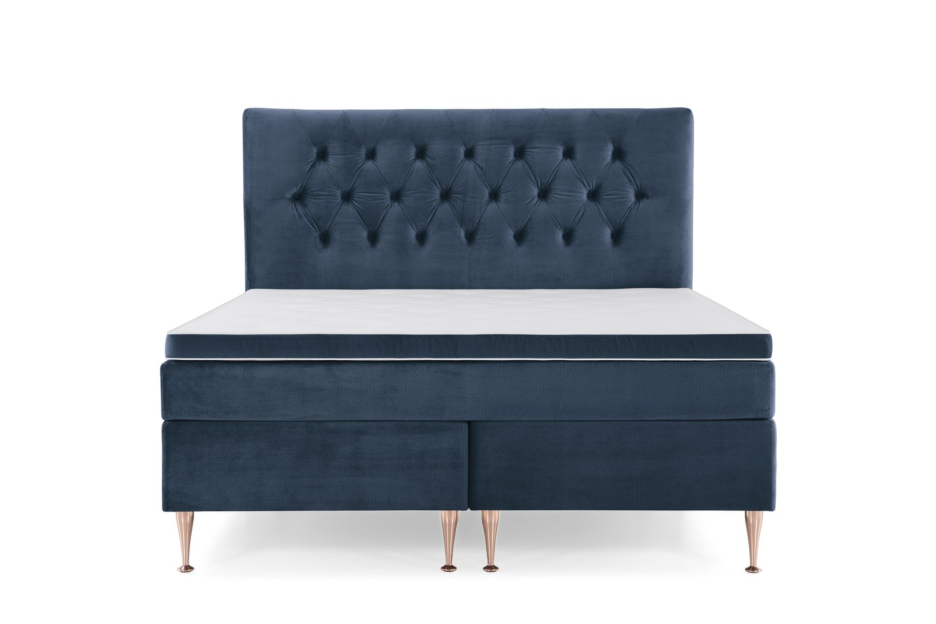Royal Velvet Kontinentalseng 180x200 cm - Mørkeblå Fløyel/Høye Rosében