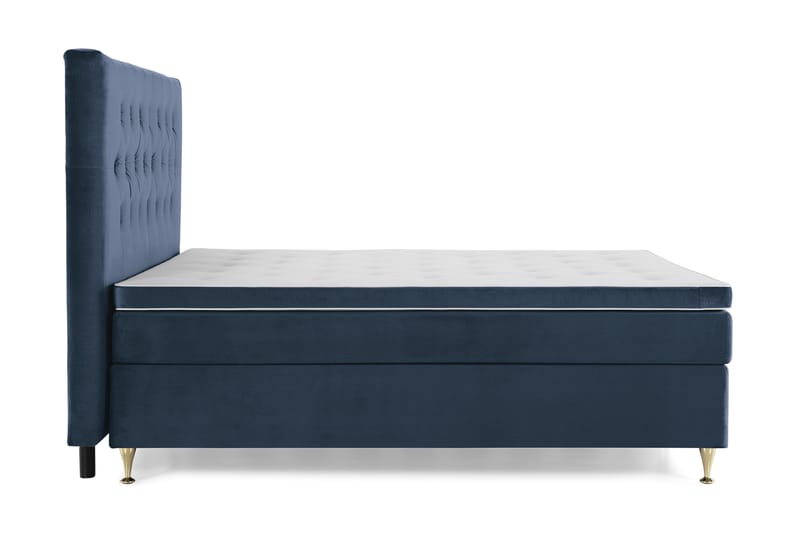 Royal Velvet Kontinentalseng 180x200 cm - Mørkeblå Fløyel/Lave Gullben - Møbler - Senger - Komplett sengepakke