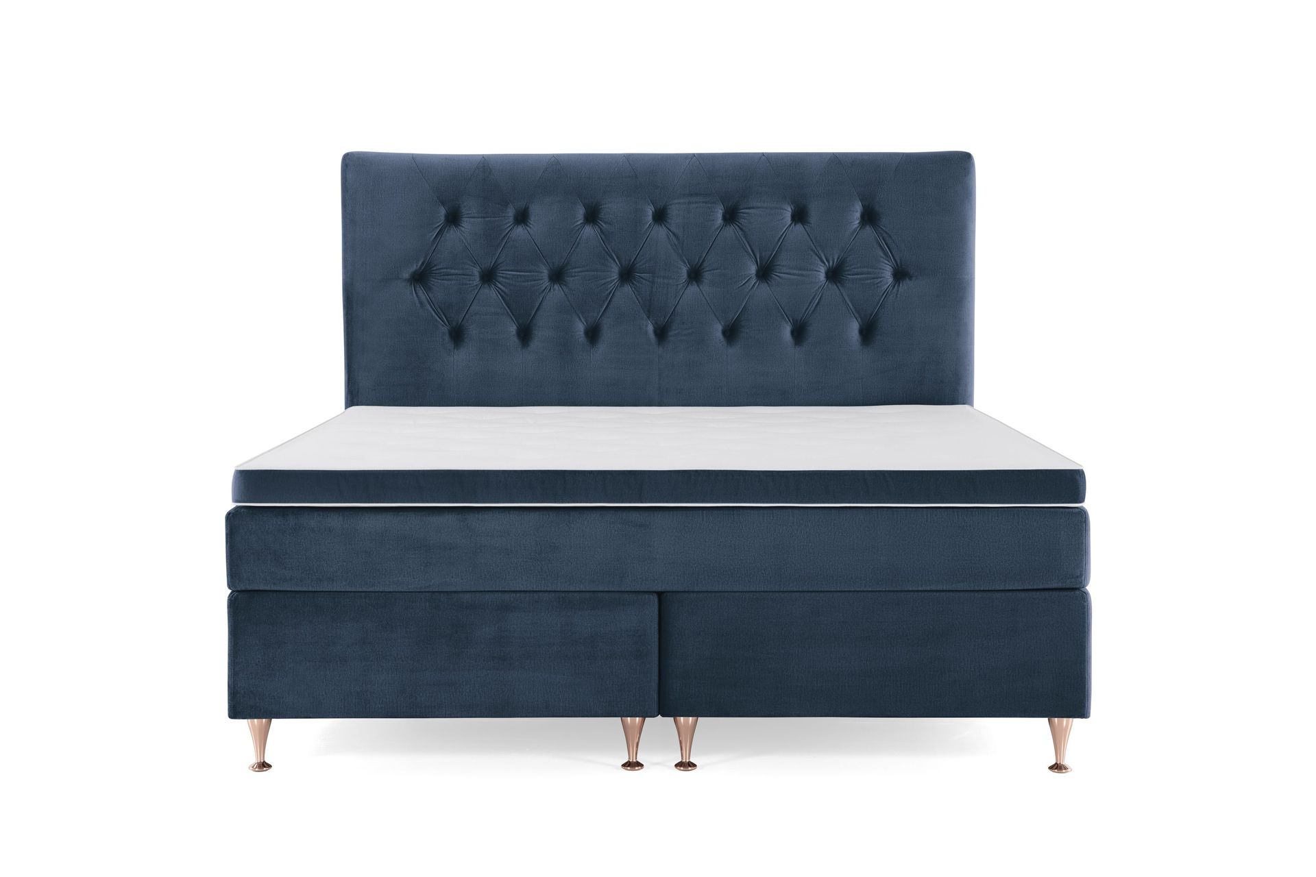 Royal Velvet Kontinentalseng 180x200 cm - Mørkeblå Fløyel/Lave Rosében