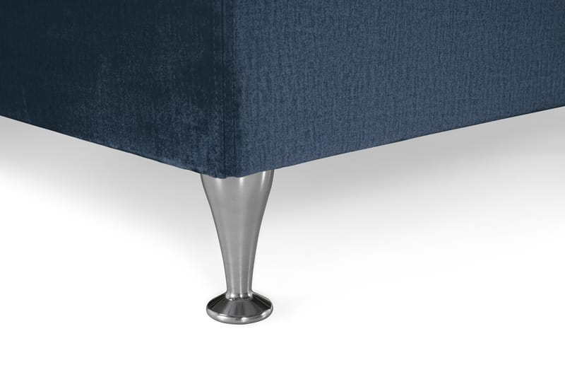 Royal Velvet Kontinentalseng 180x200 cm - Mørkeblå Fløyel/Lave Sølvben - Møbler - Senger - Komplett sengepakke