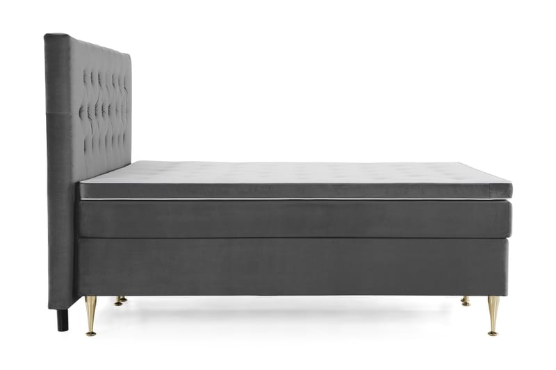 Royal Velvet Kontinentalseng 180x200 cm - Mørkegrå Fløyel/Høye Gullben - Møbler - Senger - Komplett sengepakke