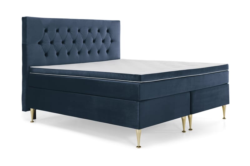 Royal Velvet Kontinentalseng 180x200 cm - Mørkegrå Fløyel/Høye Gullben - Møbler - Senger - Komplett sengepakke