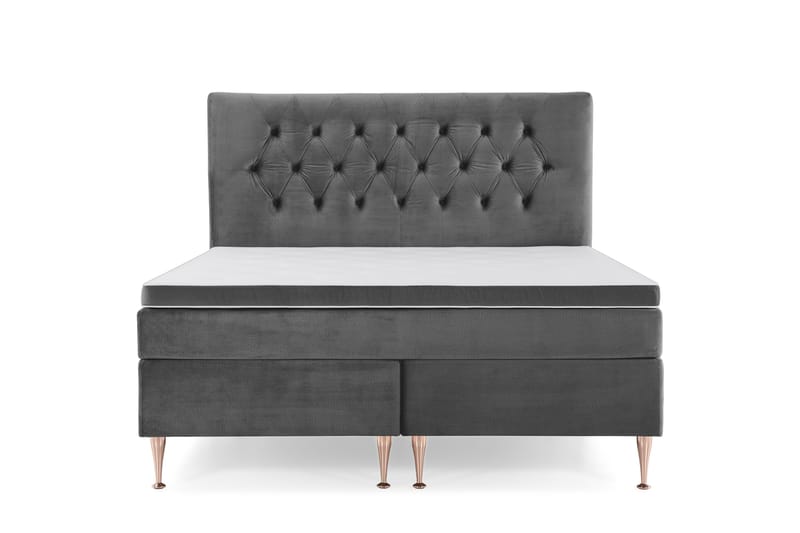Royal Velvet Kontinentalseng 180x200 cm - Mørkegrå Fløyel/Høye Rosében - Møbler - Senger - Kontinentalsenger
