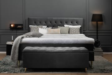 Royal Velvet Kontinentalseng 180x200 cm - Mørkegrå Fløyel/Høye Rosében - Møbler - Senger - Komplett sengepakke