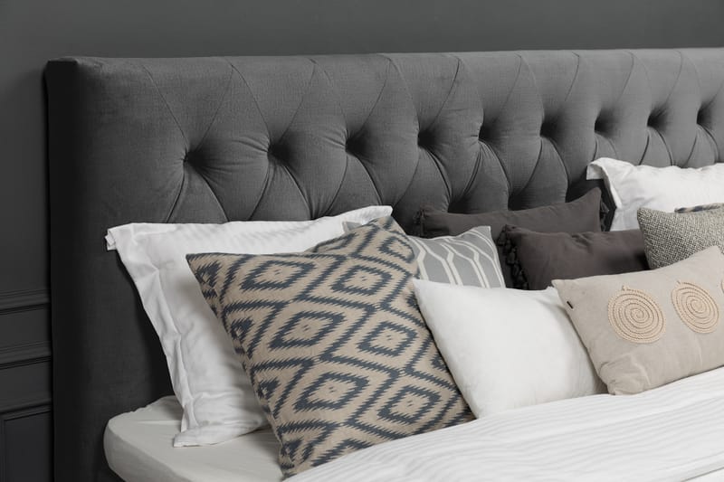 Royal Velvet Kontinentalseng 180x200 cm - Mørkegrå Fløyel/Lave Gullben - Møbler - Senger - Komplett sengepakke