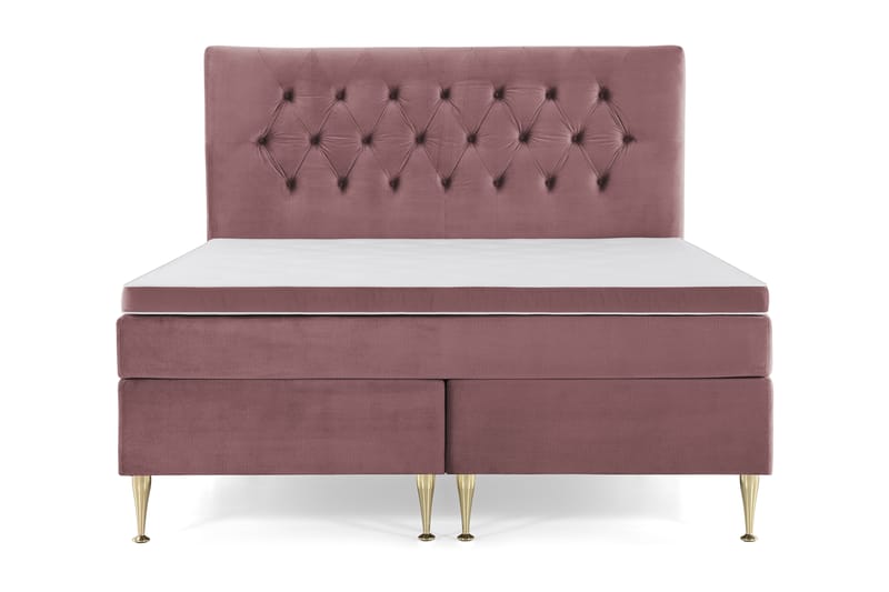 Royal Velvet Kontinentalseng 180x200 cm - Rosa Fløyel/Høye Gullben - Møbler - Senger - Kontinentalsenger