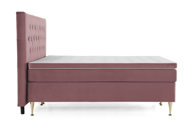Royal Velvet Kontinentalseng 180x200 cm - Rosa Fløyel/Høye Gullben - Møbler - Senger - Kontinentalsenger