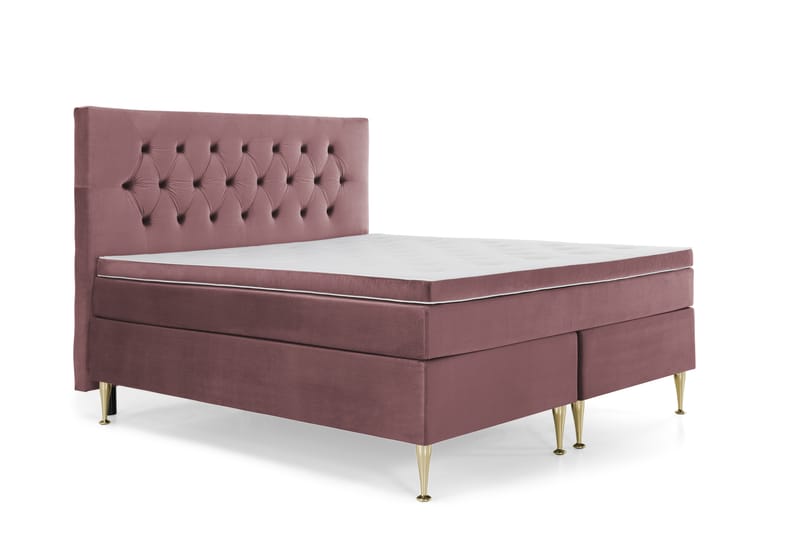 Royal Velvet Kontinentalseng 180x200 cm - Rosa Fløyel/Høye Rosében - Møbler - Senger - Kontinentalsenger