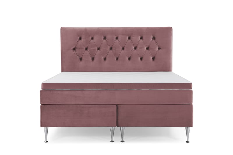 Royal Velvet Kontinentalseng 180x200 cm - Rosa Fløyel/Høye Sølvben - Møbler - Senger - Komplett sengepakke