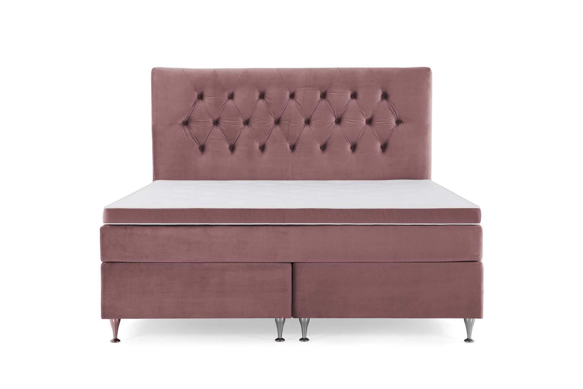 Royal Velvet Kontinentalseng 180x200 cm - Rosa Fløyel/Lave Sølvben