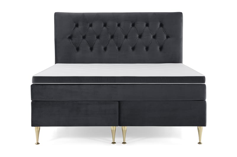 Royal Velvet Kontinentalseng 180x200 cm - Svart Fløyel/Høye Gullben - Møbler - Senger - Kontinentalsenger