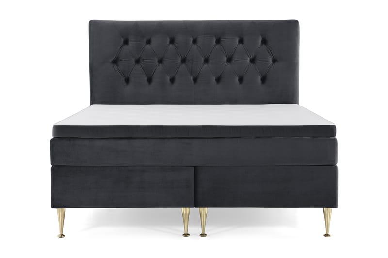 Royal Velvet Kontinentalseng 180x200 cm - Svart Fløyel/Høye Gullben - Møbler - Senger - Kontinentalsenger
