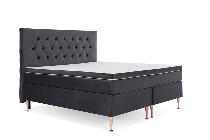 Royal Velvet Kontinentalseng 180x200 cm - Svart Fløyel/Høye Rosében - Møbler - Senger - Kontinentalsenger